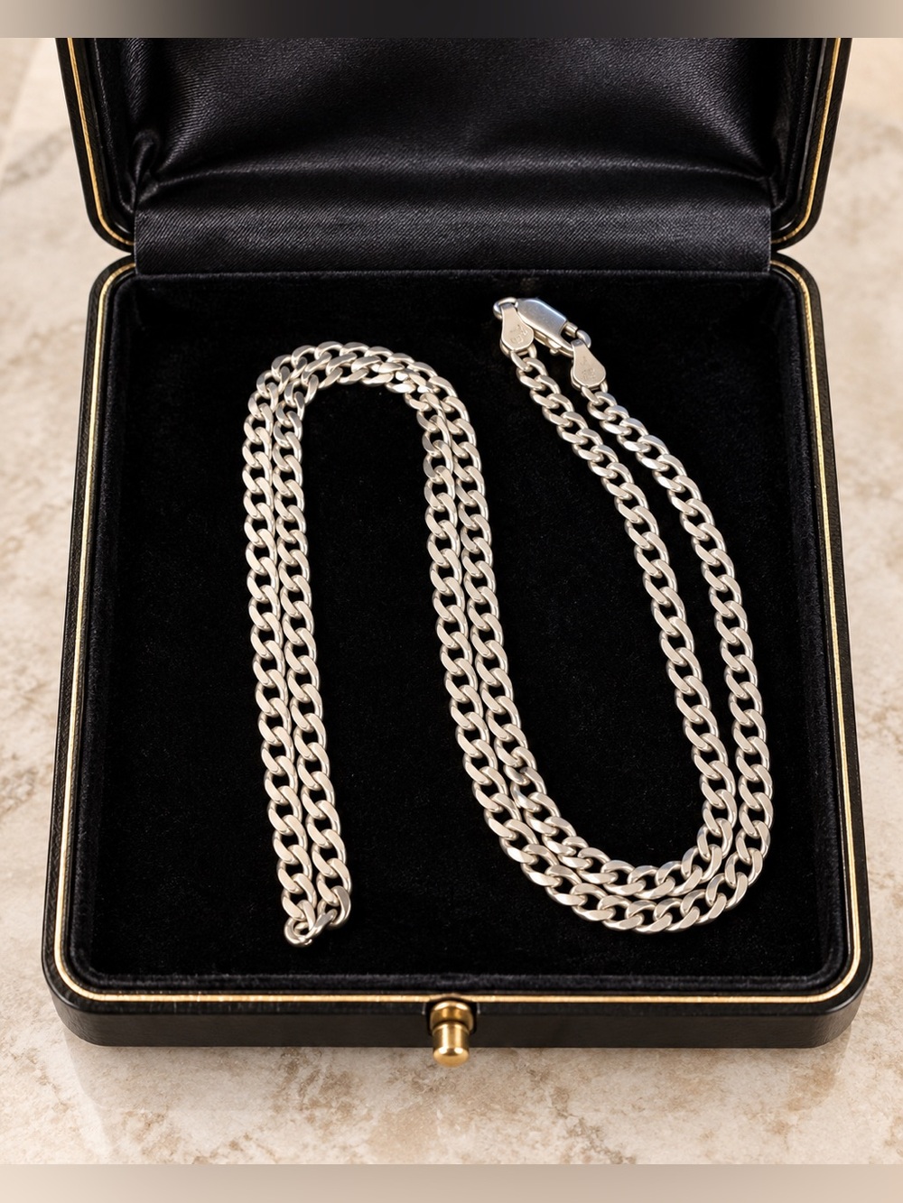 Vintage Italy 925 Sterling Silver F.N.A. Curb Link Unisex Men Chain Necklace 22”